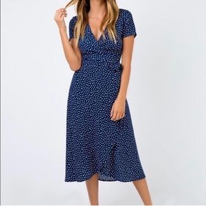 Princess Polly Diamond Wrap Midi Dress